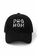Casquette en velours côtelé -Dog mom -noir